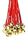 60 Packs Christmas Bell Necklace Large Gold Christmas Bell Necklace for Women Boys and Girls (Gold)