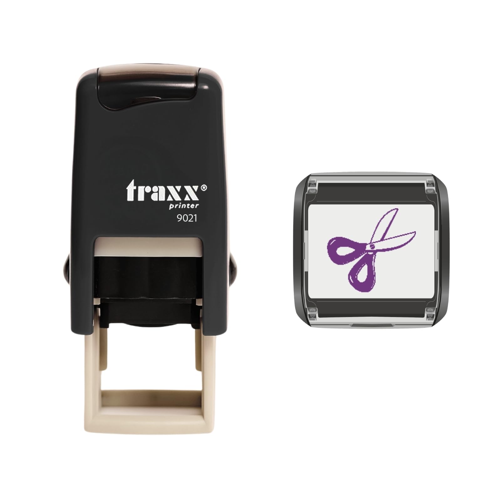 Traxx 9021 Loyalty Card Self Inking Rubber Stamp Salon Barbers *A Violet Pair of Scissors Design for Hairdressers*