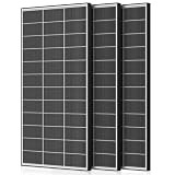 Bifacial 600 Watt Solar Panels 200 Watt Solar Panel 3 Pack 18BB Monocrystalline A+ Cell High-Efficiency Module PV Power Charger Homes Camping RV Battery Boat Caravan Other Off-Grid Applications