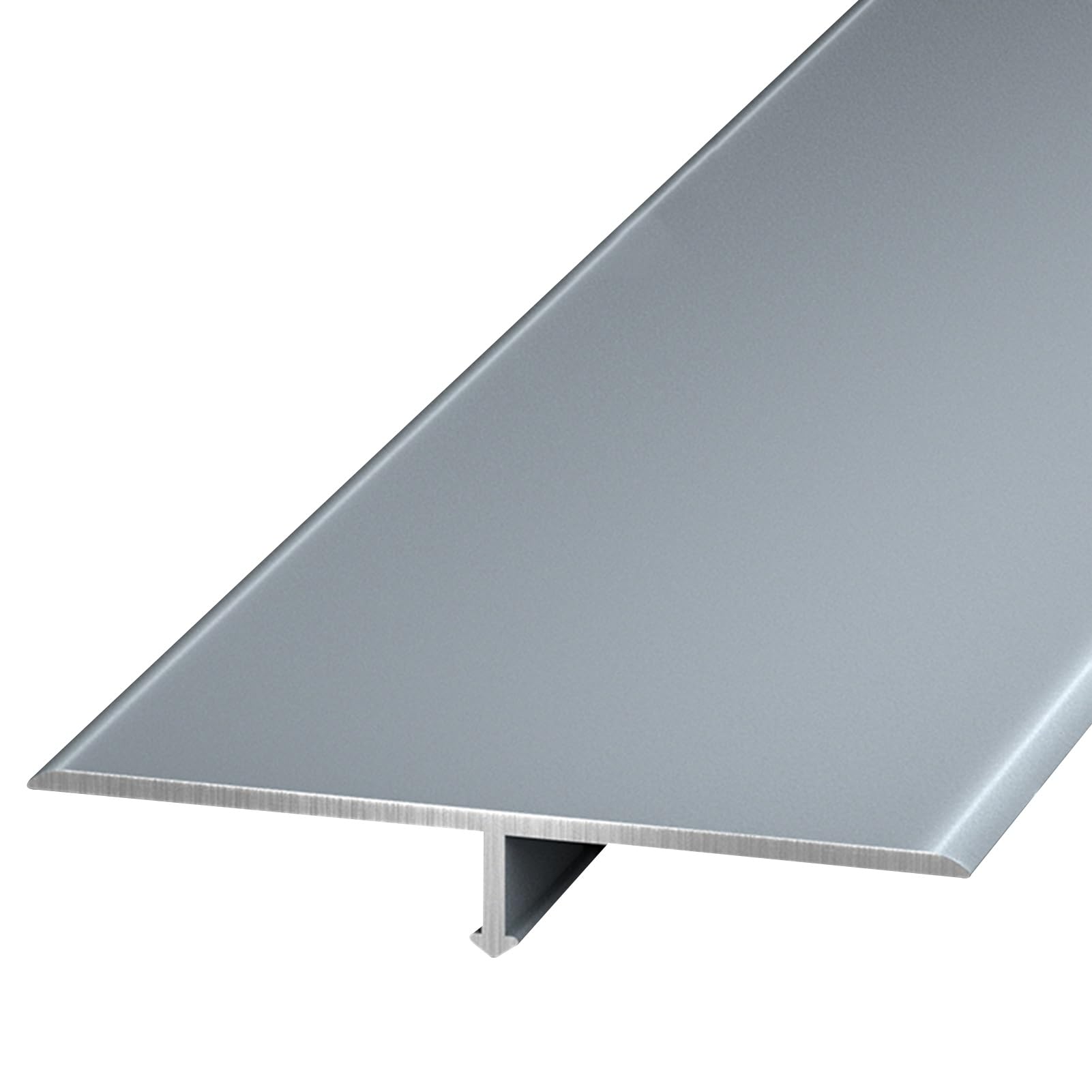 3Pcs Floor Transition Strip Threshold Strip, 35.4" Flat T Molding Divider Bar, Tile to Vinyl Edge Trim Strips, Metal Floor Joining Strips(Dark Gray)