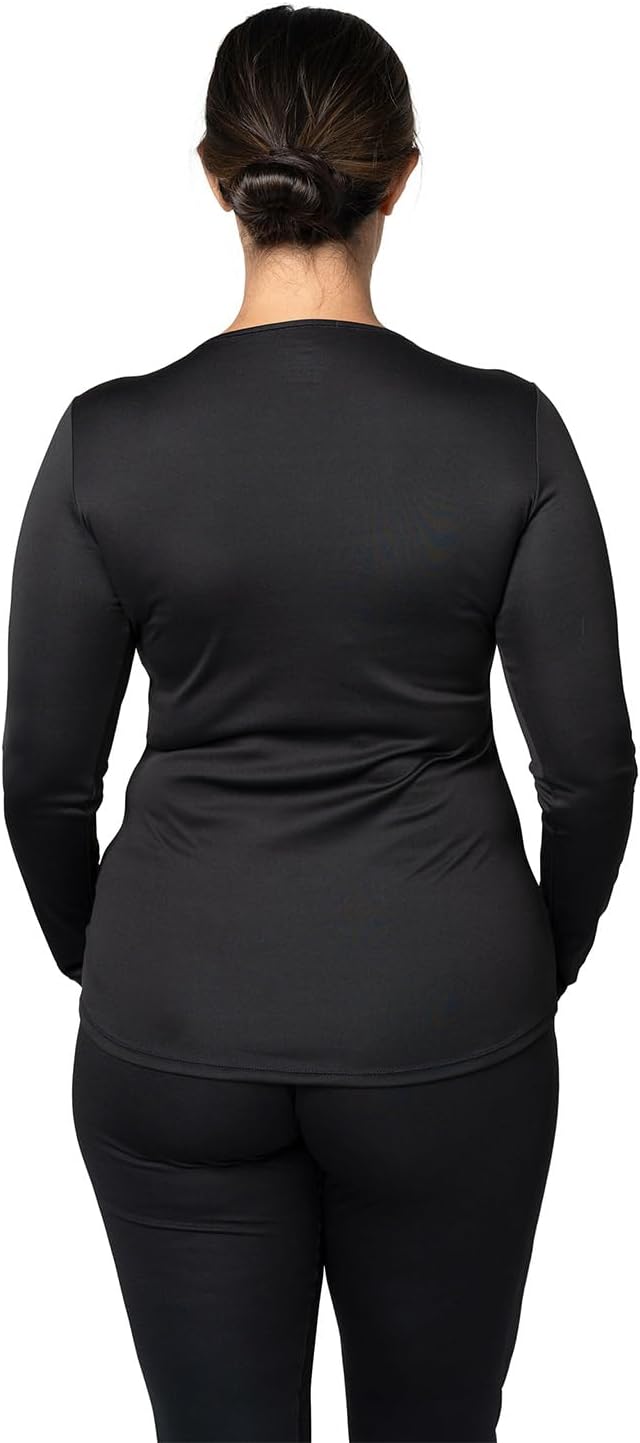 Hot Chillys Women's Peach Skins Solid Crewneck Lightweight Relaxed Fit Base Layer | Moisture-Wicking Long Sleeve Thermal Top - Image 4