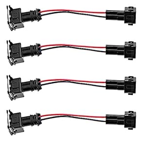 4 Pcs OBD2 to OBD1 EV1 Fuel Injector Adapter Conversion Harness Replacement for Honda Replacement for Acura
