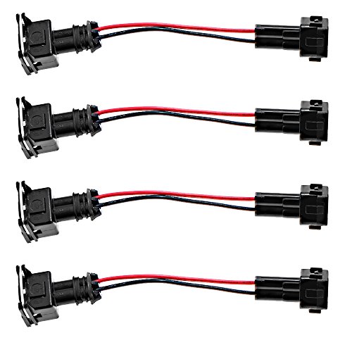 4 Pcs OBD2 to OBD1 EV1 Fuel Injector Adapter Conversion Harness Replacement for Honda Replacement for Acura