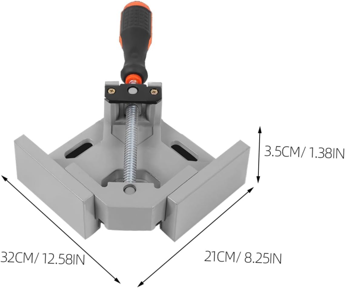 Heavy Duty 90-degree Woodworking Corner Clamp with Aluminum Handle, Universal Fast-action Right Angle Clamp for Table and Fish Tank Assembly, Workholding Tool for DIY Cabinets