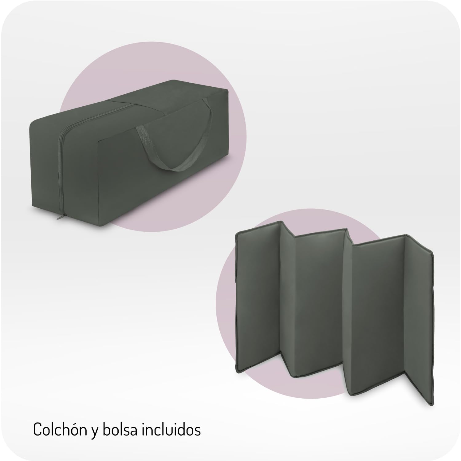 Momi Cuna de Viaje BELOVE Plus 2 en 1, Plegable, 2 Alturas, para bebés hasta 9 kg y niños hasta 15 kg, con colchón, Barra con Juguetes, Cambiador y Bolsa de Transporte