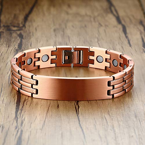 VNOX Custom Personalized Pure Copper Magnetic Therapy Adjustable Bracelet Engraved DAD Jewelry Thanksgiving for Men DAD Father4