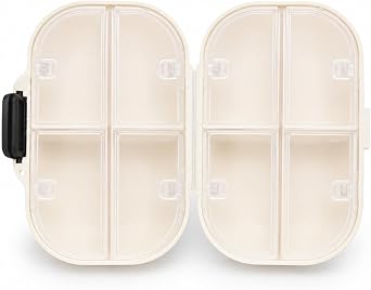 Orret Home 8 Bölmeli Kilitli Taşınabilir İlaç Kutusu, Plastik Seyahat Hap Kutusu, Günlük Vitamin Takviye Tablet Organizeri, Çanta Cep İçin Kompakt Bölmeli İlaç Saklama Kutusu 10x14 cm