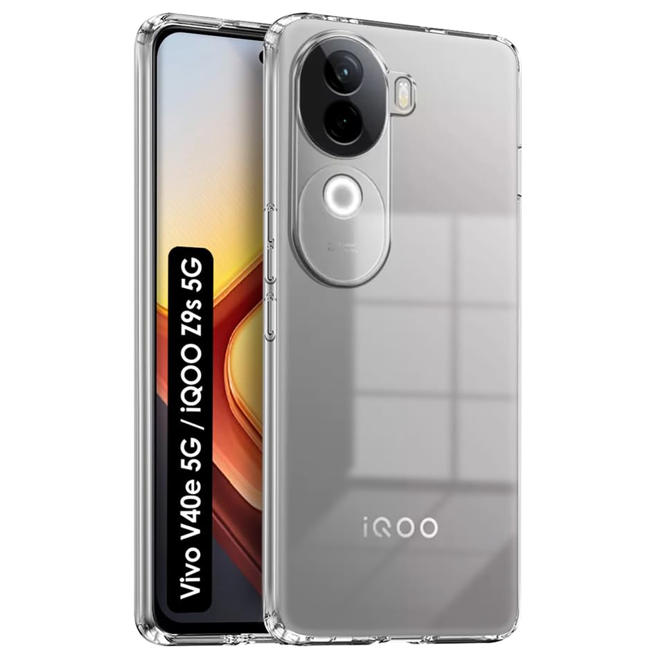 Fashionury Shockproof Crystar Clear Back Case Cover for Vivo V40e 5G / iQOO Z9s 5G | Transparent Back Cover | Raised Bumps for Camera & Screen Protection for Vivo V40e 5G / iQOO Z9s 5G (B0DHK94JTB) Amazon Price History, Amazon Price Tracker