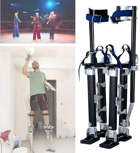 Adjustable Aluminium Alloy Drywall Stilts with Comfort Straps, Skid-Proof Design, Portable & Durable, Ideal for Painters, Ceiling Installers & Contractors (Size: 4)