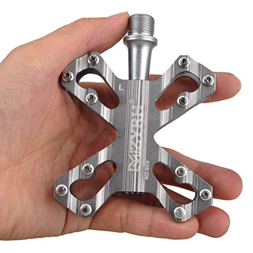 Thinktop 3 Bearing Ultralight Mtb Bmx Road Mountain Bike Pedals Platform Flat Aluminum Sealed Ever Lubricate Bearing Axle 9/16 Inch,Gray #TOP5