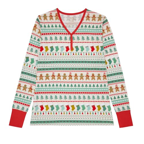 Little Sleepies Womens Christmas Pajamas Top, Viscose from Bamboo PJs, Henley Button Up Family...