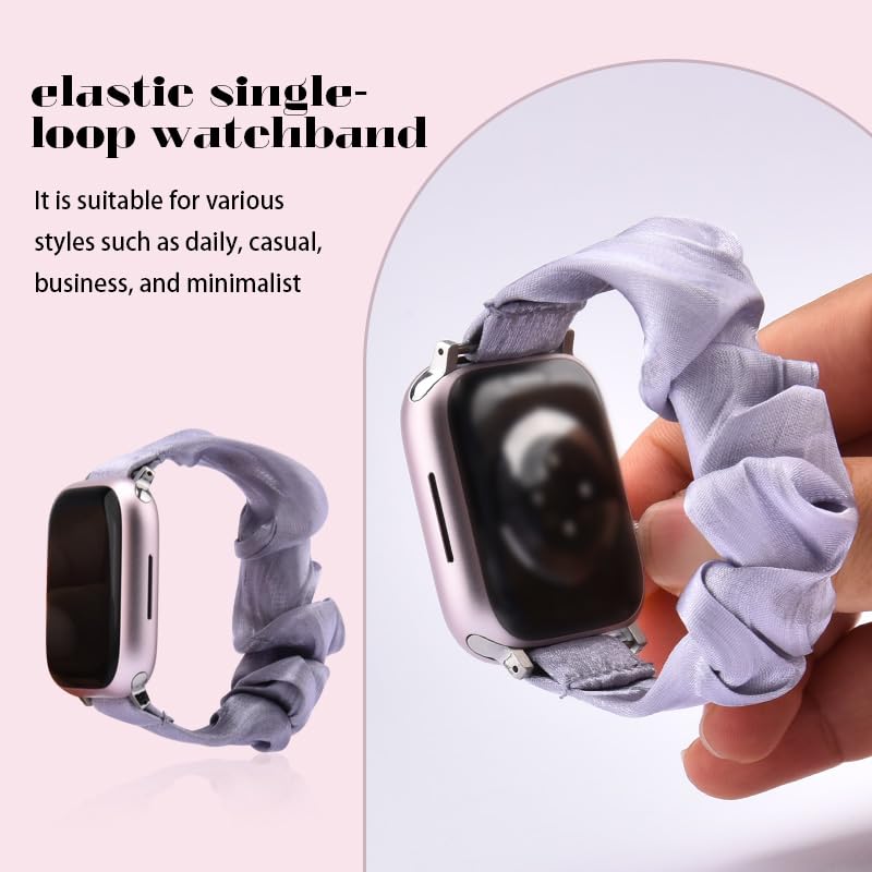 Correa scrunchie delgada para reloj mujer 20mm miniatura 5