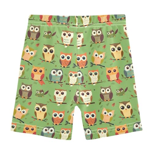 Girls' Shorts Soft Summer Soft Boxers Short Owl Green Leggings Dance Bottoms3