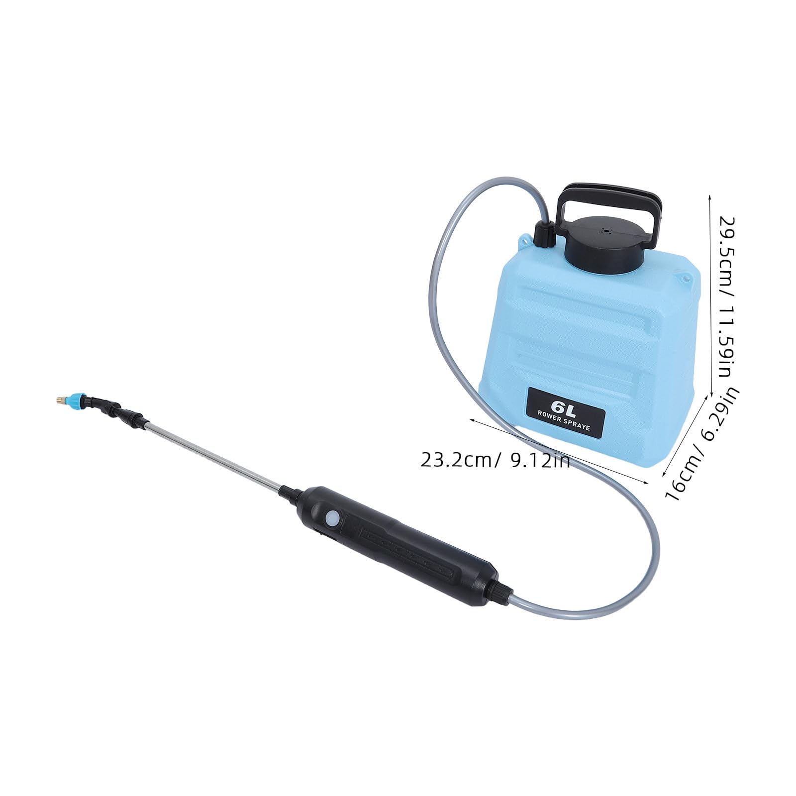 TOYANDONA Nebulizzatore Elettrico per Giardino con Capacità 6 Litri, Spruzzo Prolungato senza Affaticamento, Ugelli Regolabili e Manico Ergonomico in Plastica per Orto e Prato