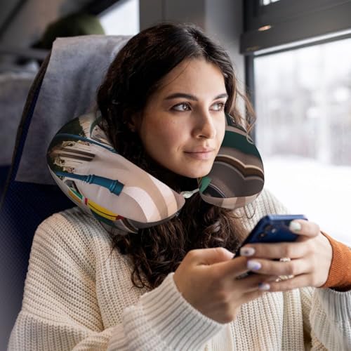 Almohada de viaje de espuma viscoelástica con funda negra miniatura 6