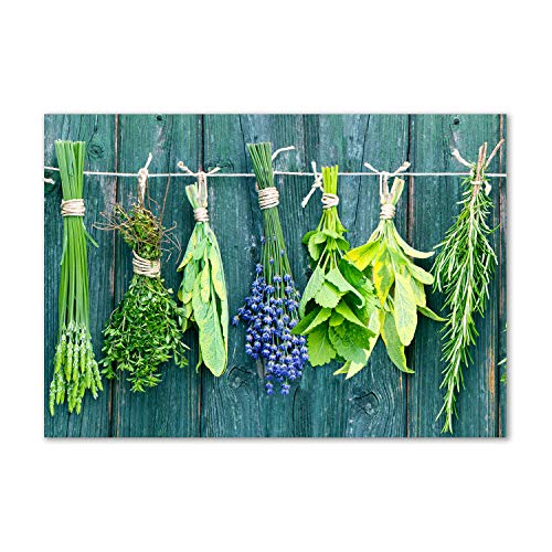 Art mural de prestige toile 100x70 cm Herbes Sur Une Chaîne décoration verte