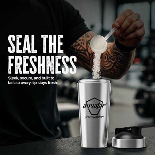 Image of avvatar Steel Shaker | Silver | 750ml | Stainless Steel Shaker | Leakproof and Easy Mixing