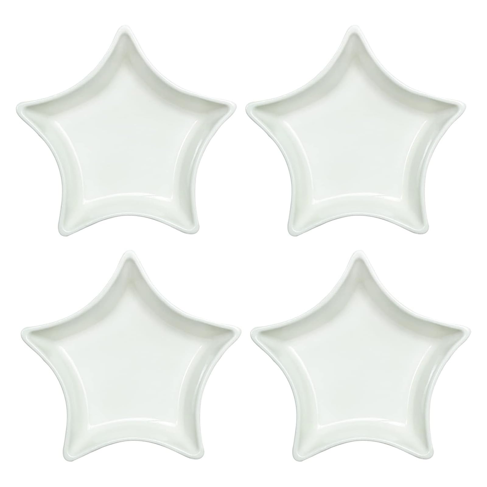 SOCOSY Star-shaped Multipurpose Ceramic Sauce Dish Seasoning Dishes Sushi Dipping Bowl Appetizer Plates Serving Dish Saucers Bowl - 3 Inches (Set of 4)