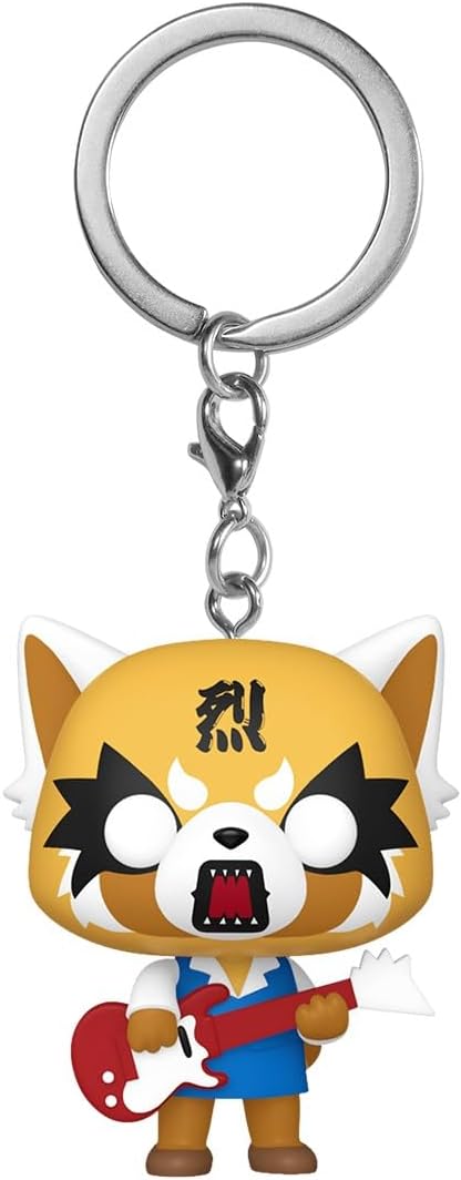 Funko Pop Keychain: Aggretsuko with Guitar Novelty Keyring - Collectable Mini Figure - Stocking Filler - Gift Idea - Official Merchandise - Anime Fans - Backpack Decor