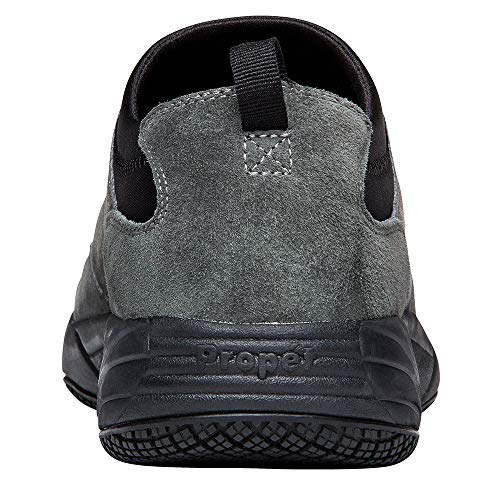 Propét Men M3850 Wash & Wear Slip-On Ii Slip Resistant Sneaker, Sr Pewter Suede, 15 Wide #TOP2