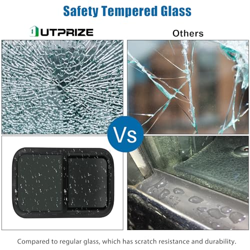 OUTPRIZE Horizontal RV Window, 21" W x 14" H Tinted Sliding RV Window with Net Screen and Trim Ring, Fit 1 1/4" to 1 4/5" Thickness Wall, DOT Approved - Image 6