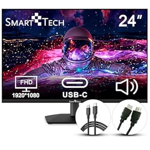 Monitor 24 Zoll, Business PC Bildschirm mit Lautsprecher, IPS Panel, FHD Monitor 1080p, Adaptive-Sync, 4ms, Eye Comfort, VESA 75×75, USB-C HDMI1.4 VGA