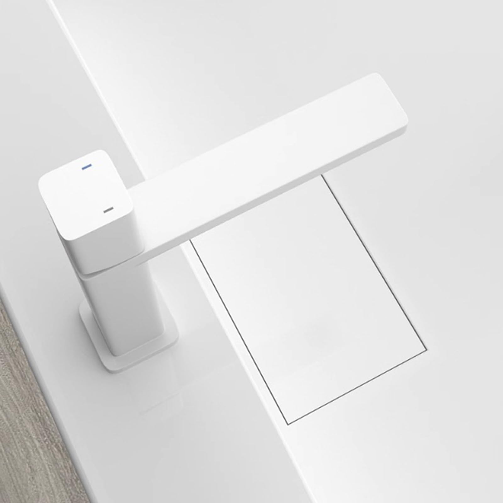 Grifos para Lavabo De Baño. Grifo De Lavabo De Un Solo Orificio, Agua Caliente Y Fría, G1/2", Grifo De Baño De Latón Bajo Encimera, Cromado.(White)