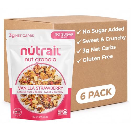 NuTrail Nut Granola Cereal, Vanilla Strawberry, No Sugar Added