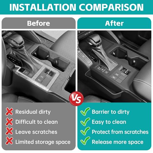 OUSUWO Center Console Side Storage Box Organizer Tray Compatible with 2024 2025 Toyota Land Cruiser 250 Prado J250 LC250 Interior Accessories Gear Shift Panel Trim Cover Black (Not for 1958) by OUSUWO - Image 2