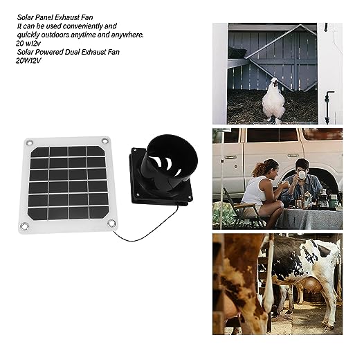 Ventilateur d'Extraction Solaire 20W Compact Portable Économe pour Aération de Cabane et Poulailler - 3