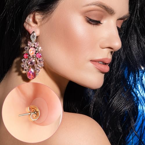 Image of Solitude 80 Pcs Invisible Ear Lobe Support Patches for Earrings & Big Jhumkas Earlobe Tapes & Stickers Transparent Earring Supporter for Girls & Women Heavy Earrings