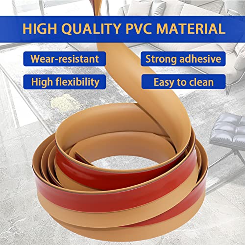 Floor Transition Strip 3.28 Ft Self Adhesive Carpet & Floor Edging Trim Strips Pvc Threshold Transition Strips For Carpet Transition Height Less Than 3 Mm  (3Mm, 3.28Ft, Brown) #TOP2