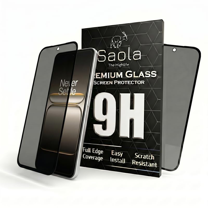 Image of Saola Ultra Privacy Tempered Glass For Oneplus Nord 5 (PACK OF 1) with Free Installation Kit. Full screen Coverage. Free Replacement If Received Damaged - 6.83 inch