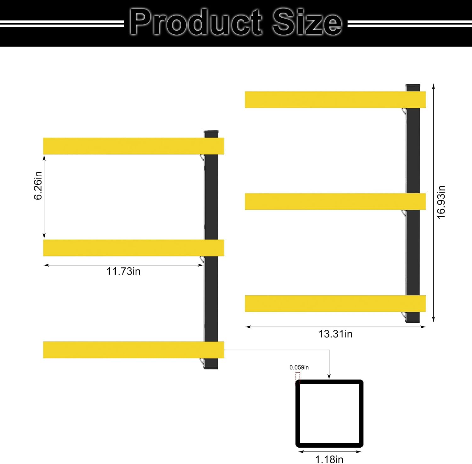 Lumber Storage Rack with 3-Level, Lumber Rack Wall Mount, Can Hold Up to 330 lbs Wood Storage Racks, Easy to install, for Indoor and Outdoor.