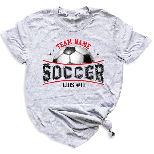 Custom Soccer Shirt Personalized Soccer Jersey Customizable Name Team Name and Number Soccer Jersey Soccer Shirts Adult and Kids Sizes Multiple Colors