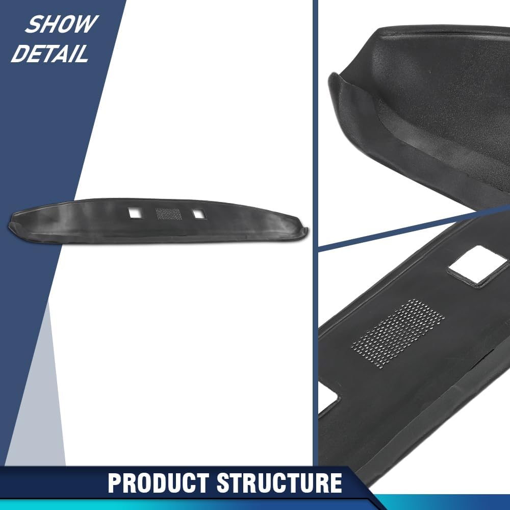 PIT66 Dashboard Dash Cover 1 PC Compatible with Ford F100 1967 1968 1969 1970 1971 1972 Black