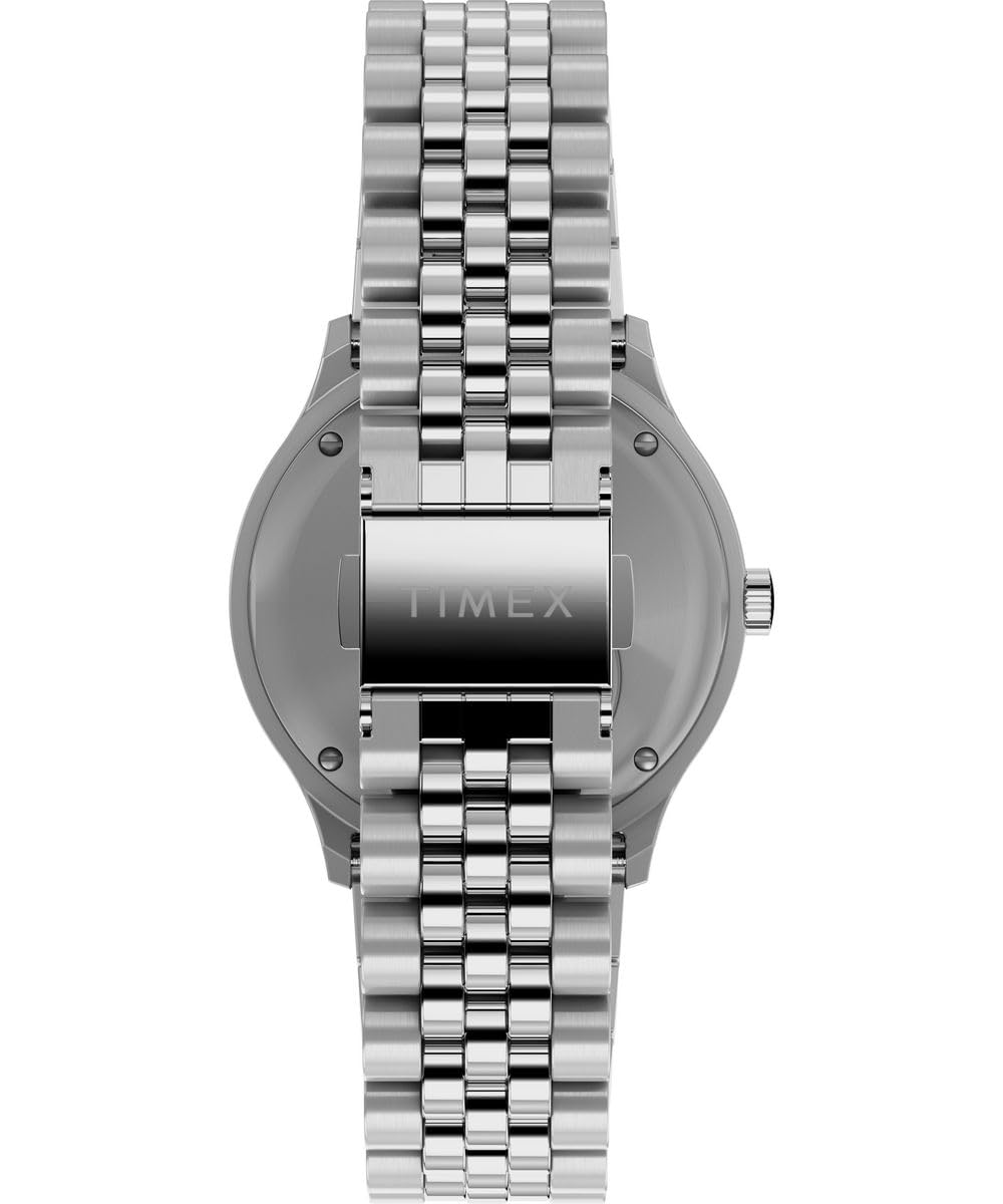 Timex Męski analogowy zegarek kwarcowy z paskiem ze stali nierdzewnej TW2W22500, Srebrny, bransoletka