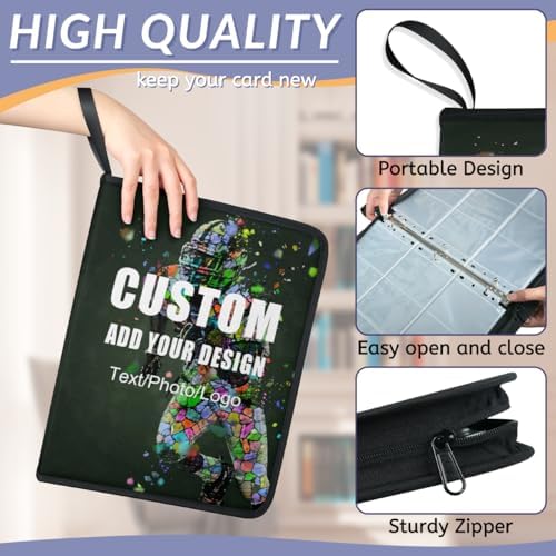 Custom Polyeaster Sports Card Binder - Personalized Trading Cards Binder Organizer Customized Collectible Game Card Albums Folder Gift for Pokémon YuGiOh MTG TCG Game Cards & Baseball Cards Storage — view 7