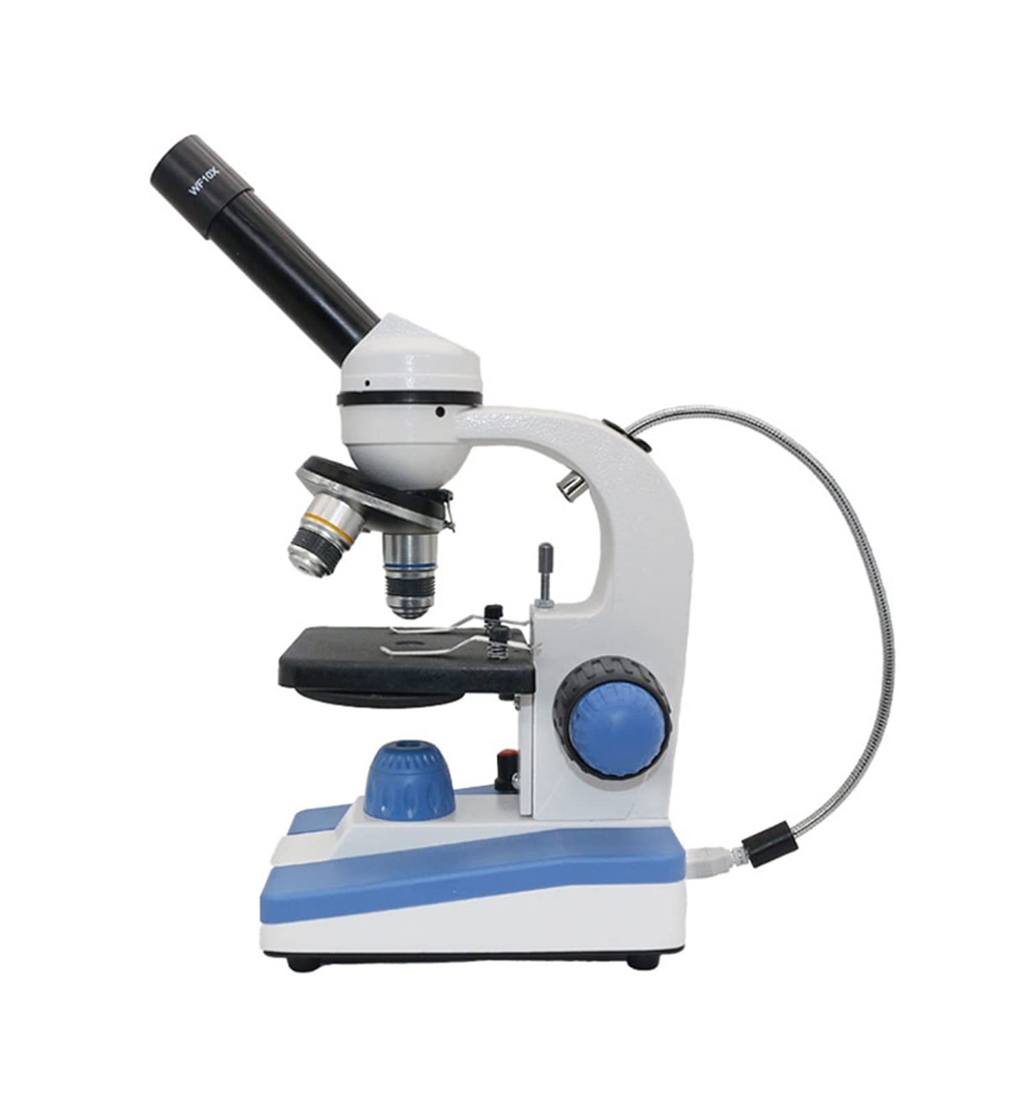 Akcesoria do mikroskopu studencki mikroskop biologiczny, obrotowa głowica 360 USB LED i regulowany dolny mikroskop podświetlany, trwałość mikroskopu monokularowego 2000X i niezawodna wydajność