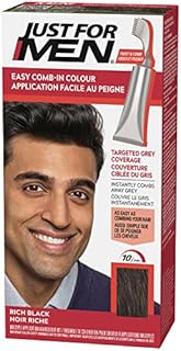 Just For Men Easy Comb-In Color Mens Hair Dye, Easy No Mix Application - Rich Black, A-65