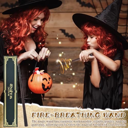 Darryy Zauberstab Elderstab, Cosplay Zauberstab aus Harz mit Eintrittskarte und Zauberspruchblatt, USB aufladbarer Zauberstab, Halloween Cosplay Karneval Kostüm Zubehör (TLX)