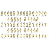 Small Hair Accessories: Mini Claw Clips with No-Slip Grip, Glitter and Rhinestone Details, Metal Clamps in Mixed Colors for Girls and Women (Gold-White Crystal)