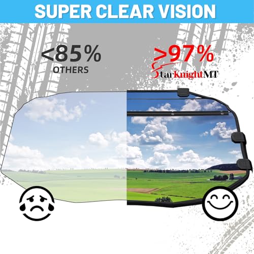 Image of StarknightMT X3 Windshield - Scratch Proof Polycarbonate Full Window Compatible with Can-Am Maverick X3 900 XRS XDS Turbo R Max 2017-2026(Except Intrusion Bar), Hard-coated Front Windshield
