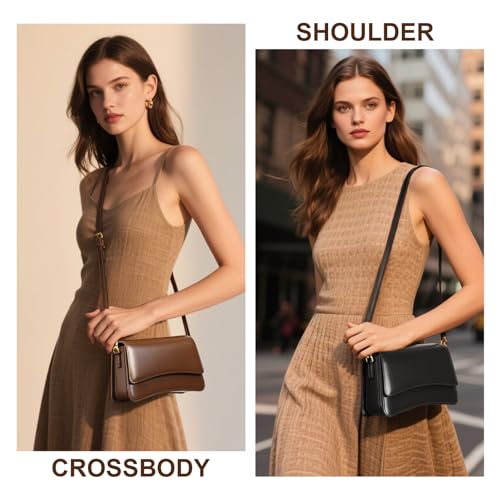 Crossbody Bag for Women, Genuine Leather Adjustable Shoulder Purse, Lightweight Saddle Bag2