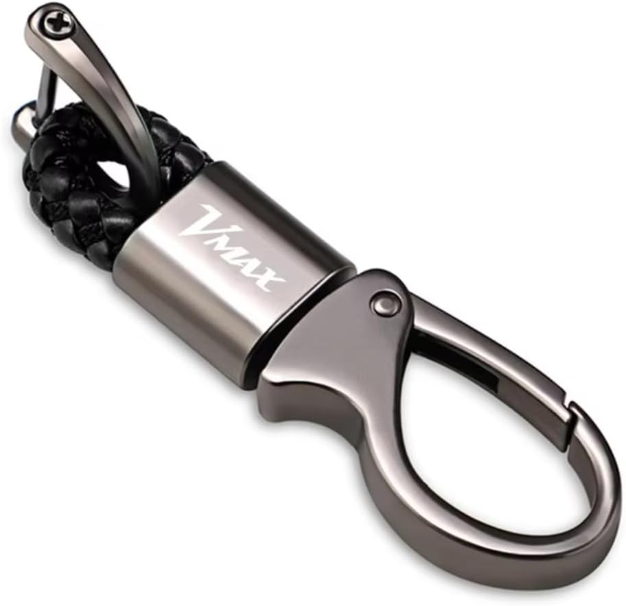 Motorcycle Zinc Alloy Keychain for YAMAHA VMAX V-MAX 1200 1700 VMAX Rotatable Woven Rope with Anti-Lost D-Ring Key Chain