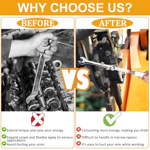 Barra de ferramentas extensora de chave inglesa, adaptador de ferramenta de extensão universal para
