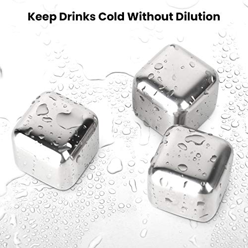 image for Kollea Stainless Steel Chilling Cubes Reusable Ice Cube Whiskey Stones