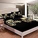 Queen and King Bed Sheet Set Crown Pattern Fitted Sheet for Kids Boys Girls Teens Room Decor Modern Bedding Set Full Size Gold Grey Black Bedspread Cover 3Pcs
