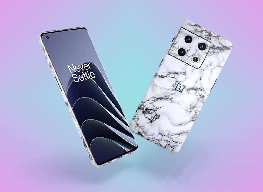 Image of White Mrable Skin Back Protector Film Ultra Thin Scratch Resistant Vinyl (Not Case and Cover) for OnePlus 10 Pro 5G