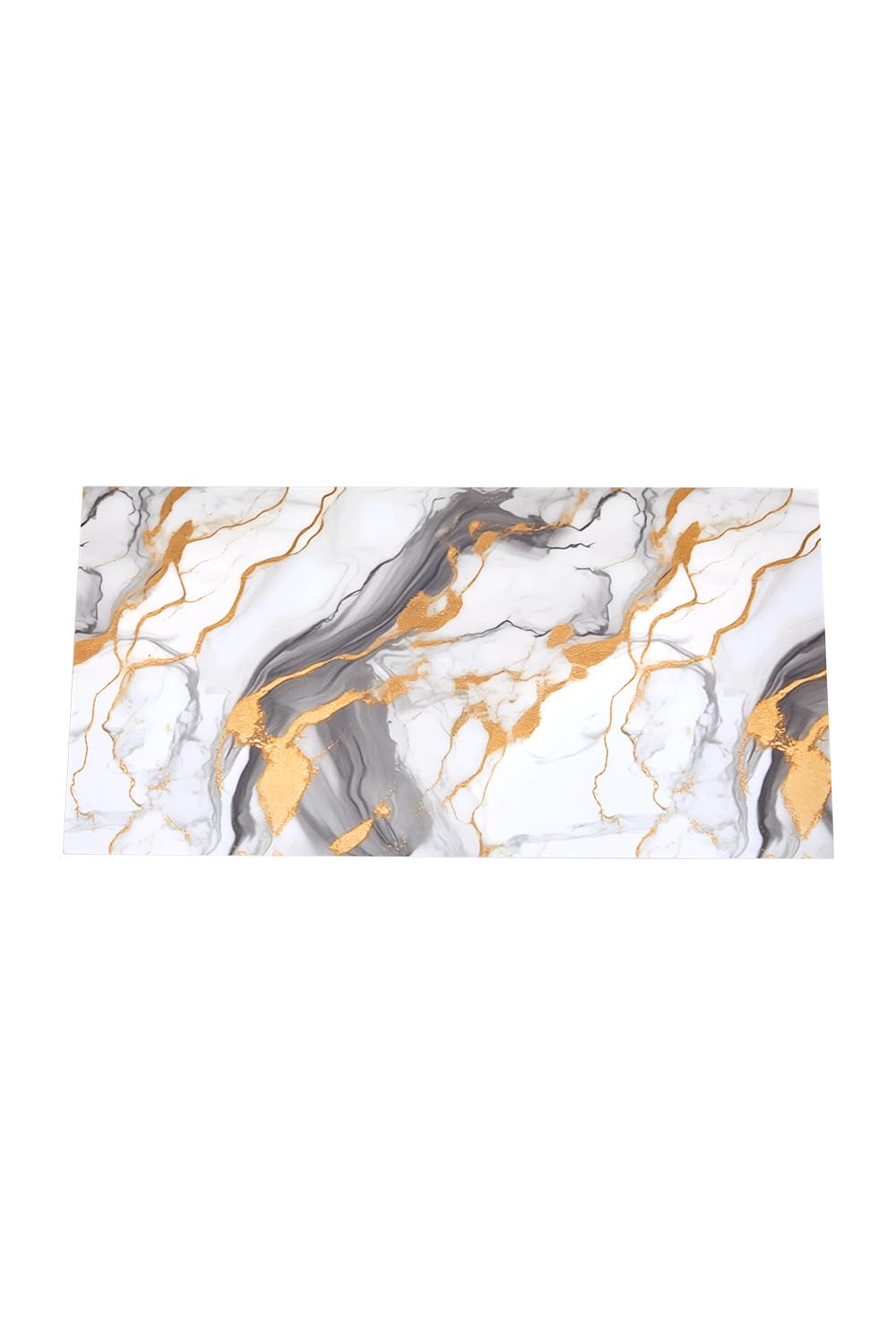 INMOZATA Self Adhesive Marble Wall Tiles 10 Pack 60x30cm Thickened PVC Waterproof Oilproof Fireproof Peel and Stick Wall Panels,White Gold Marble Stick on Tile Stickers for Bathroom Home Decor